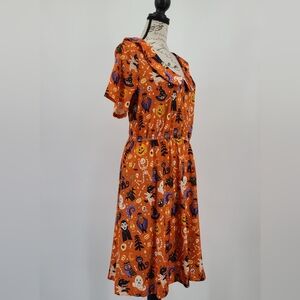Modcloth Spooky Fun Print Midi Dress